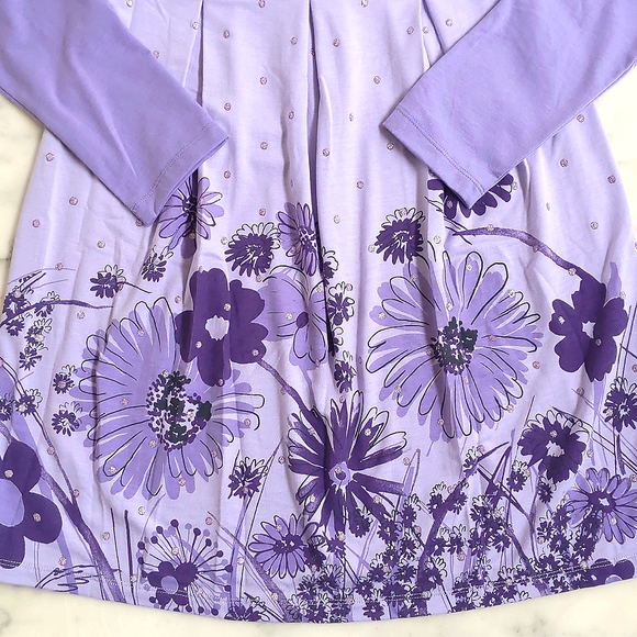 NWT. Limited Too Girl's Rayon/Spandex Multi Color Dress w/flowers and sparkling. - Picture 4 of 5